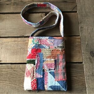 Handmade Cottagecore Vintage Fabric Patch Quilted Shoulder Bag Purse OOAK